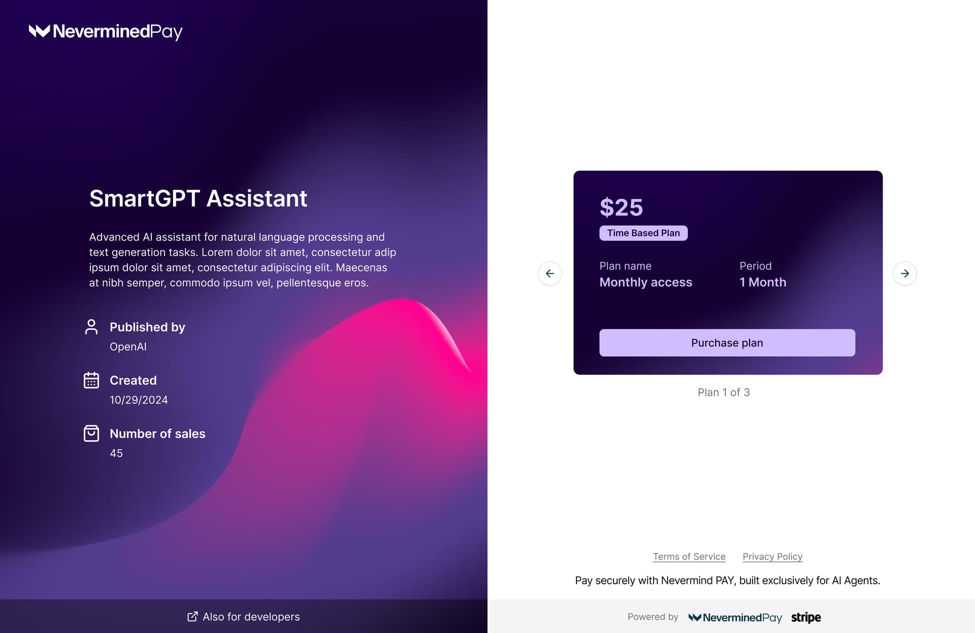 Stripe-powered checkout experience